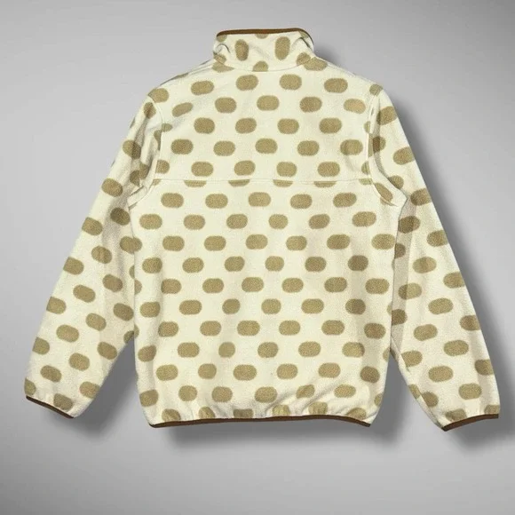 Patagonia Synchilla Snap T Fleece Pullover Womens Small Cream Beige Polka Dots - Picture 3 of 10